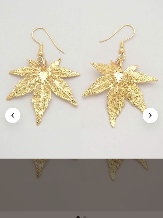 Jewelry - #78 Gold Filled Leaf Dangle Earrings - Women's Jewelry